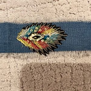 Bundle 3 jewelry/handbag and save! Denim fringed choker necklace